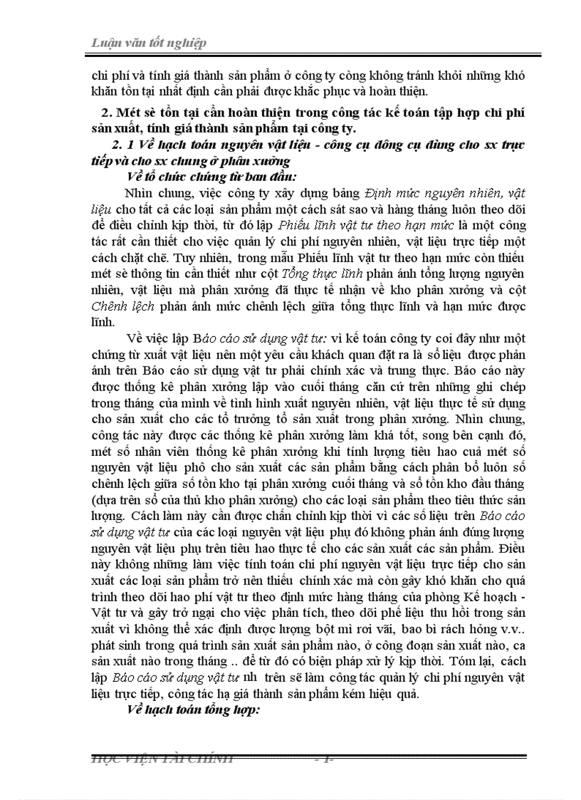 image for page Tình hình thực tế về kế toán tập hợp chi phí và tính giá thành sản phẩm tại công ty bánh kẹo hải châu