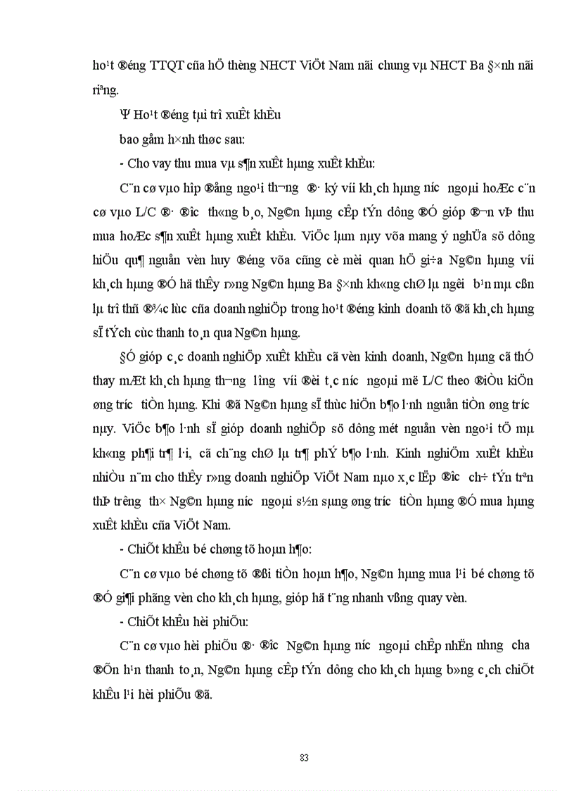 image for page Thực trạng hoạt động thanh toán quốc tế tại NHCT Ba Đình