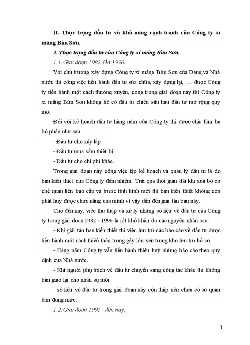 image for page Thực trạng đầu tư nâng cao khả năng cạnh tranh sản phẩm xi măng ở Công ty xi măng Bỉm Sơn.