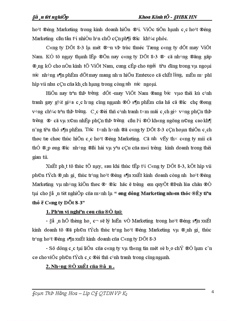 image for page Ứng dụng Marketing nhằm thúc đẩy tiêu thụ ở Công ty Dệt 8-3