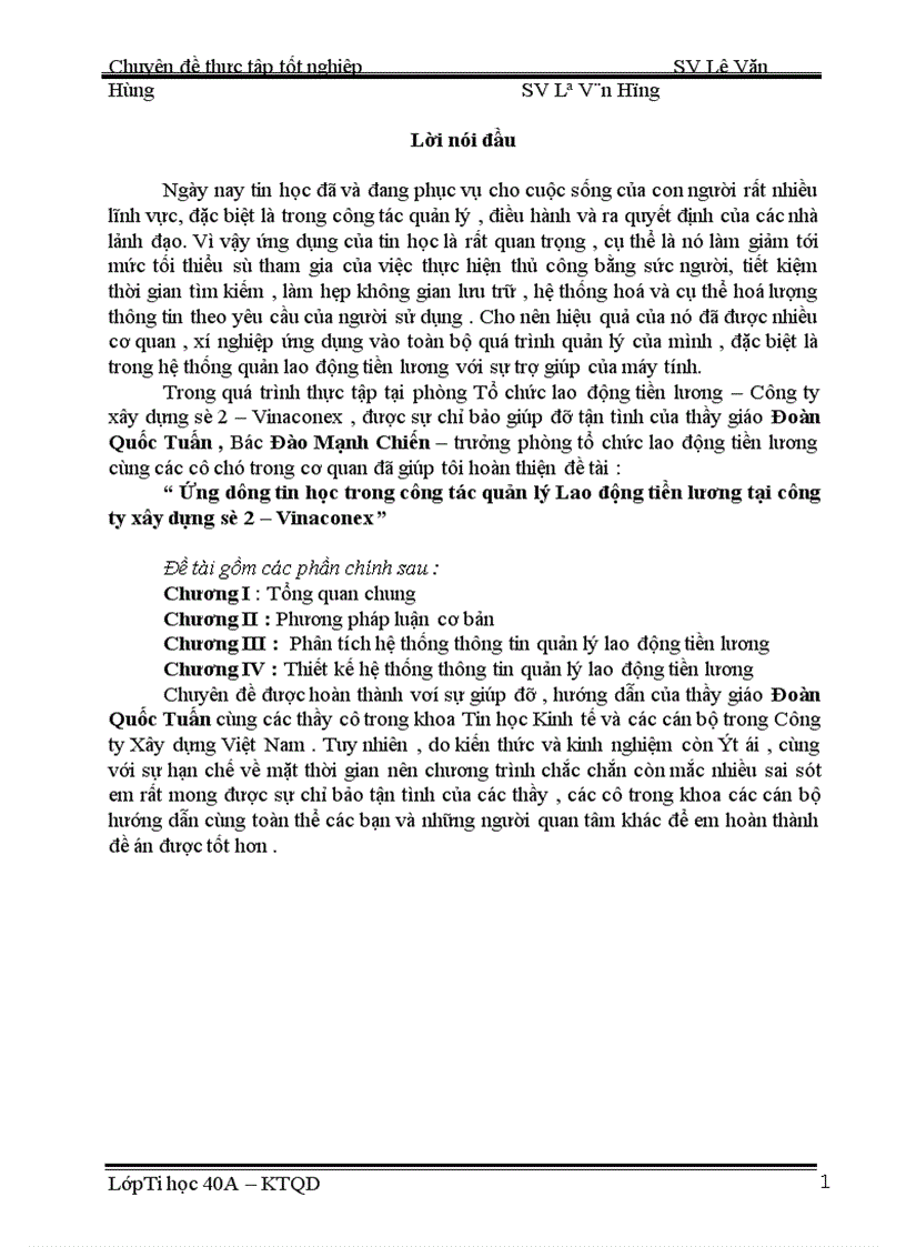 image for page Ứng dụng tin học trong công tác quản lý Lao động tiền lương tại công ty xây dựng số 2 – Vinaconex