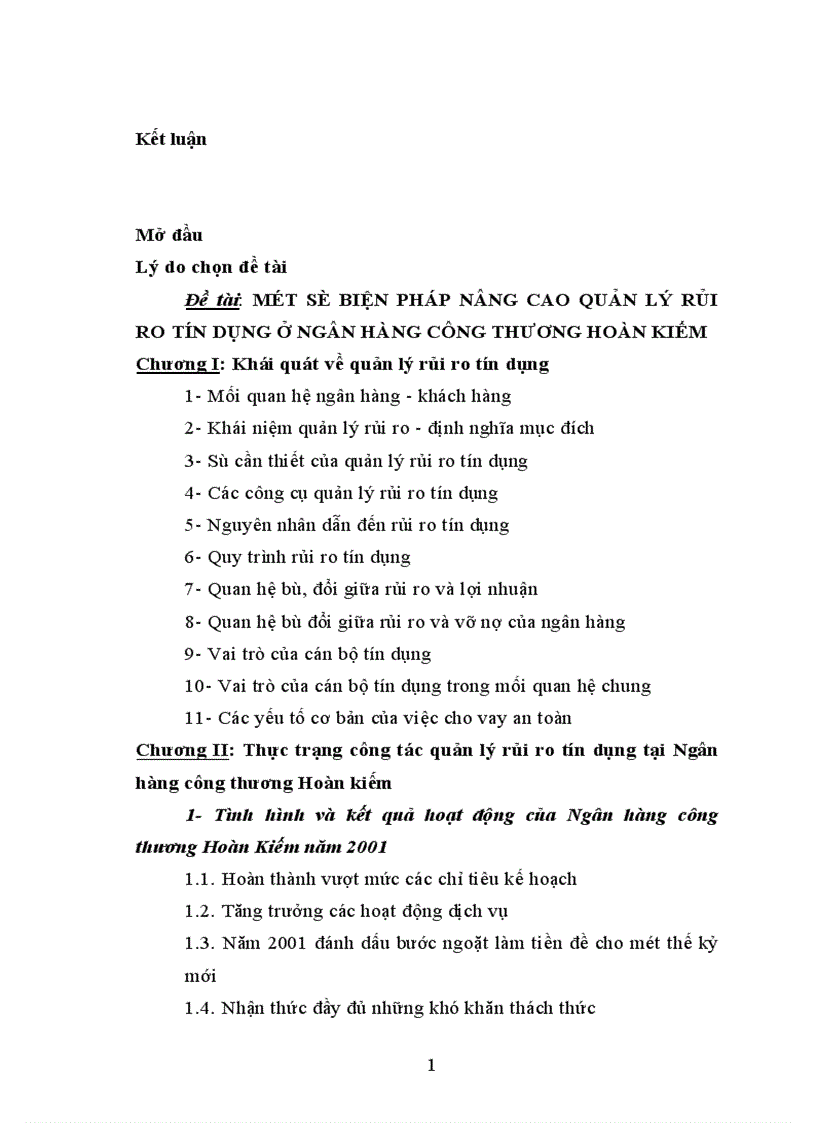 image for page Một số biện pháp nâng cao quản lý rủi ro tín dụng ở Ngân hàng công thương Hoàn Kiếm