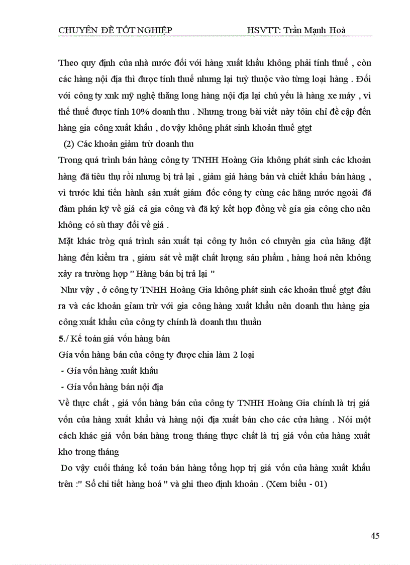 image for page Thực trạng tổ chức công tác kế toán bán hàng và xác định kết quả kinh doanh tại công ty TNHH sx&dịch vụ Thương Mại Hoàng Gia