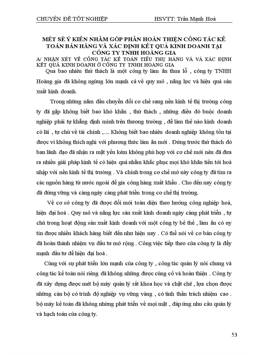 image for page Thực trạng tổ chức công tác kế toán bán hàng và xác định kết quả kinh doanh tại công ty TNHH sx&dịch vụ Thương Mại Hoàng Gia