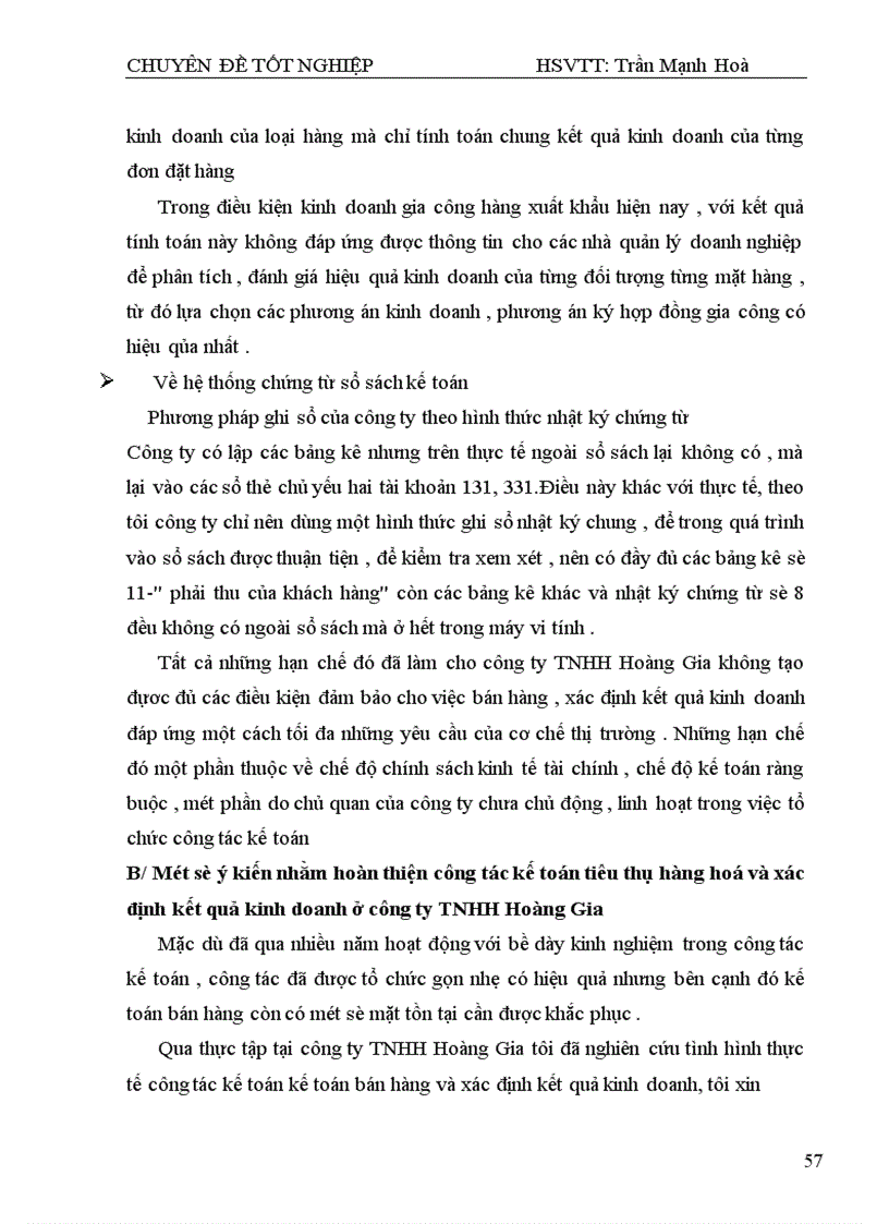 image for page Thực trạng tổ chức công tác kế toán bán hàng và xác định kết quả kinh doanh tại công ty TNHH sx&dịch vụ Thương Mại Hoàng Gia