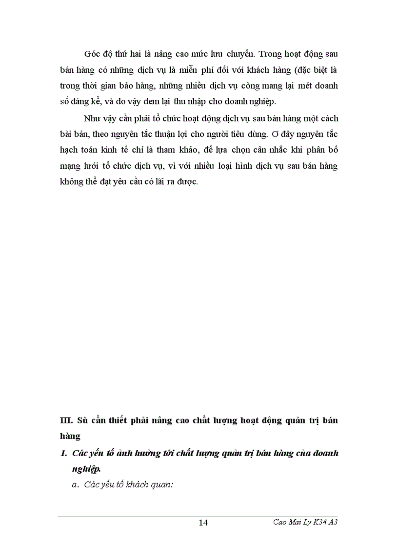 image for page Khảo sát và phân tích thực trạng quản trị bán hàng của chi nhánh công ty TNHH XLCN và TM Lê An