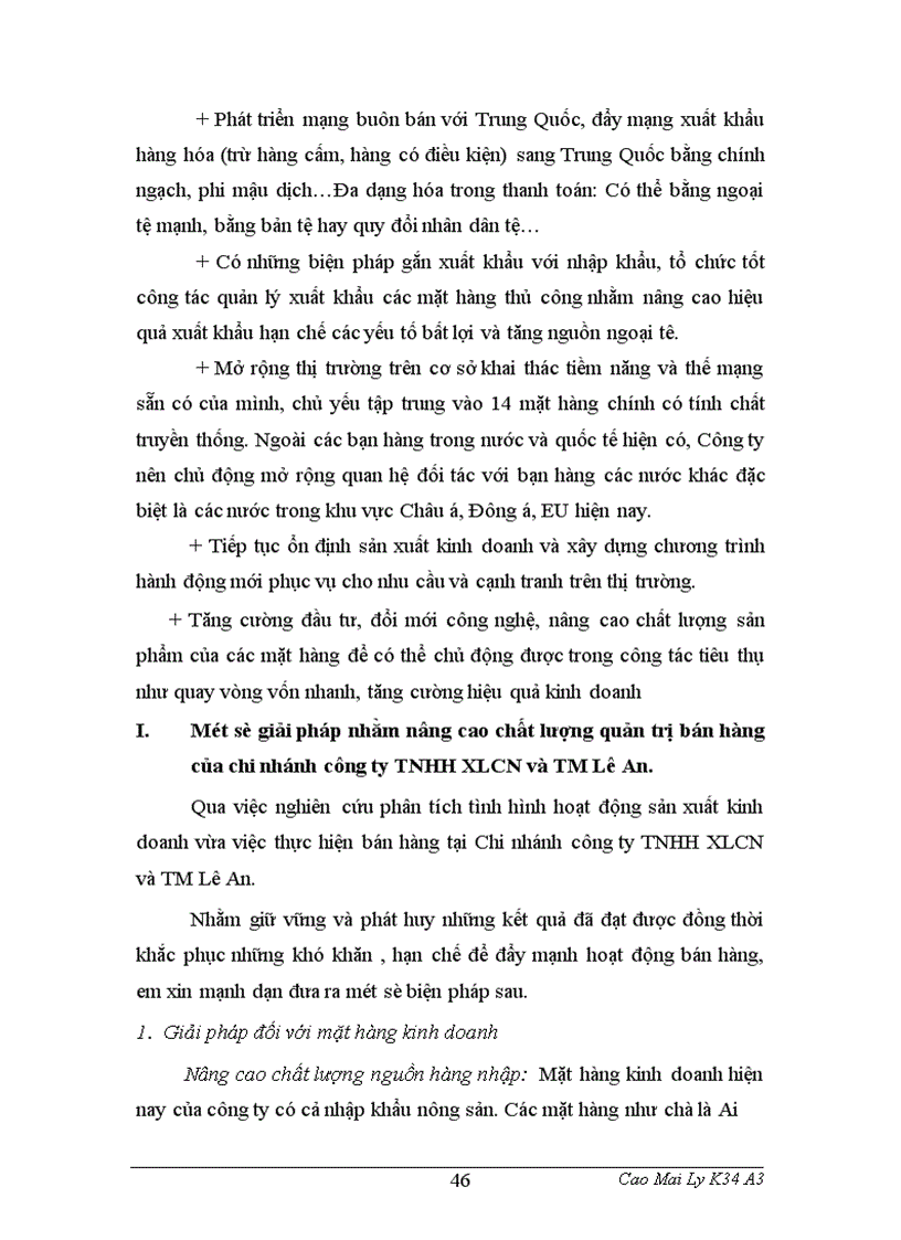 image for page Khảo sát và phân tích thực trạng quản trị bán hàng của chi nhánh công ty TNHH XLCN và TM Lê An