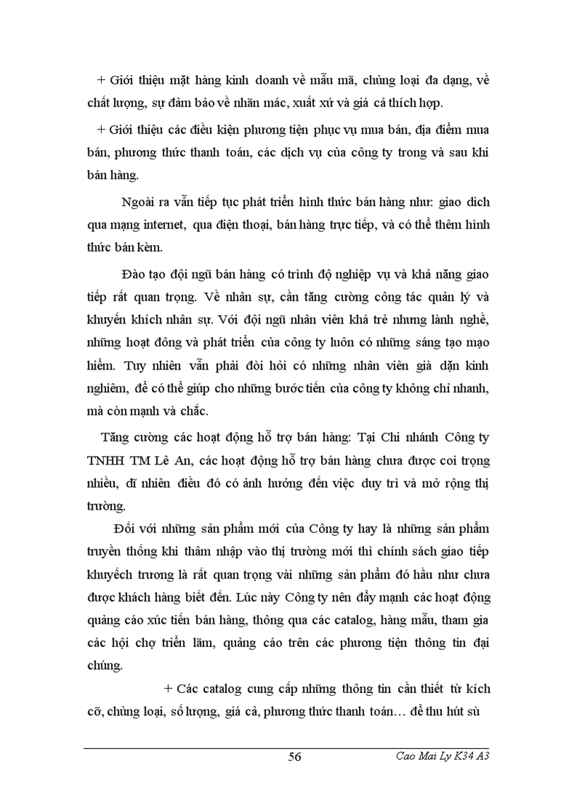 image for page Khảo sát và phân tích thực trạng quản trị bán hàng của chi nhánh công ty TNHH XLCN và TM Lê An