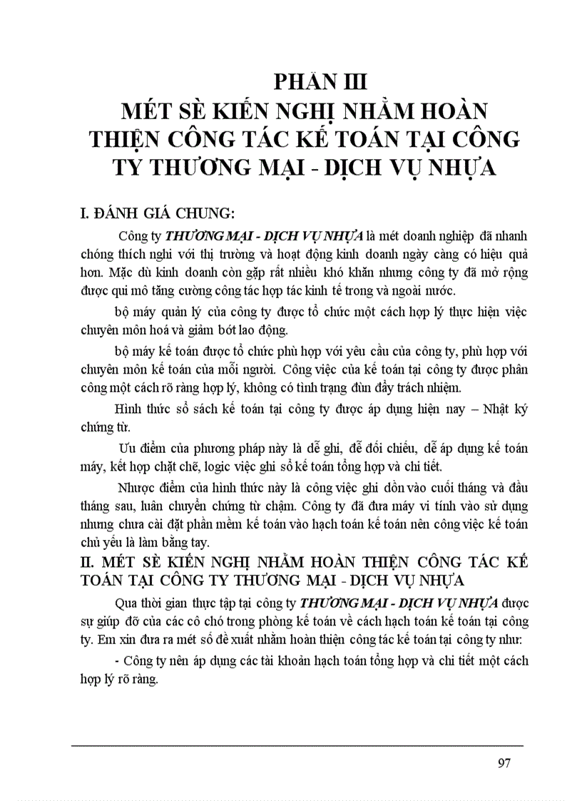 image for page Thực trạng công tác hạch toán kế toán tại công ty Thương mạI- dịch vụ Nhựa