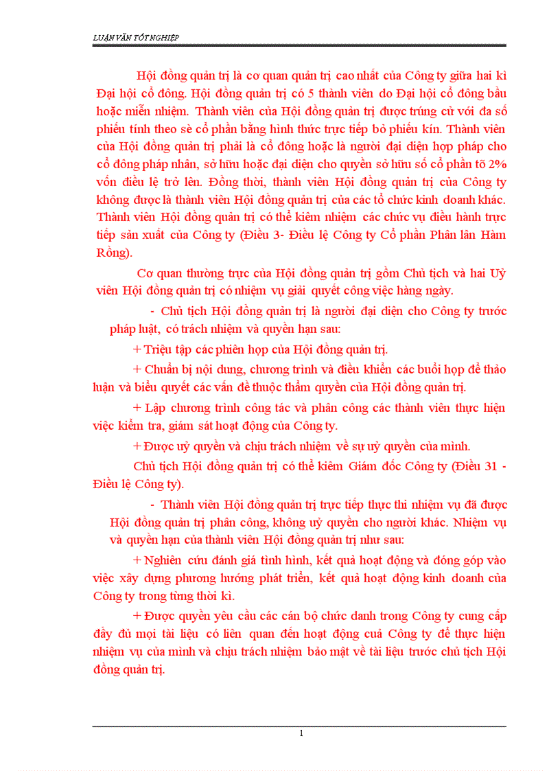 image for page Phân tích thực trạng bộ máy quản lý của Công ty Cổ phần Phân lân Hàm Rồng.