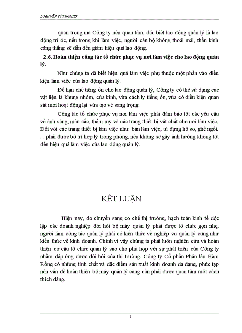 image for page Phân tích thực trạng bộ máy quản lý của Công ty Cổ phần Phân lân Hàm Rồng.