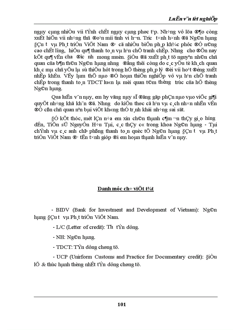 image for page Các biện pháp nhằm hạn chế tranh chấp trong thanh toán quốc tế theo phương thức tín dụng chứng từ tại Ngân hàng Đầu tư và Phát triển Việt Nam
