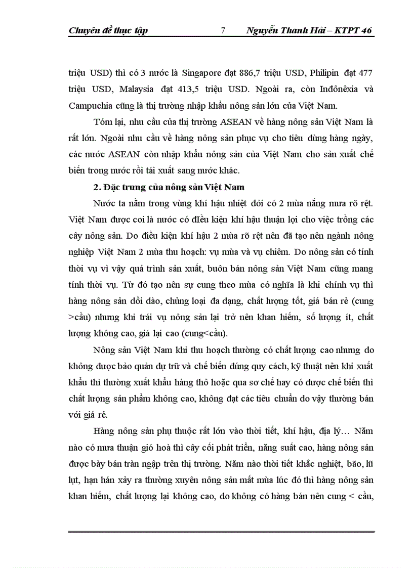 image for page Thực trạng và giải pháp đẩy mạnh XK nông sản của công ty TNHH NN một thành viên XNK và đầu tư Hà Nội – UNIMEX HANOI sang thị trường ASEAN