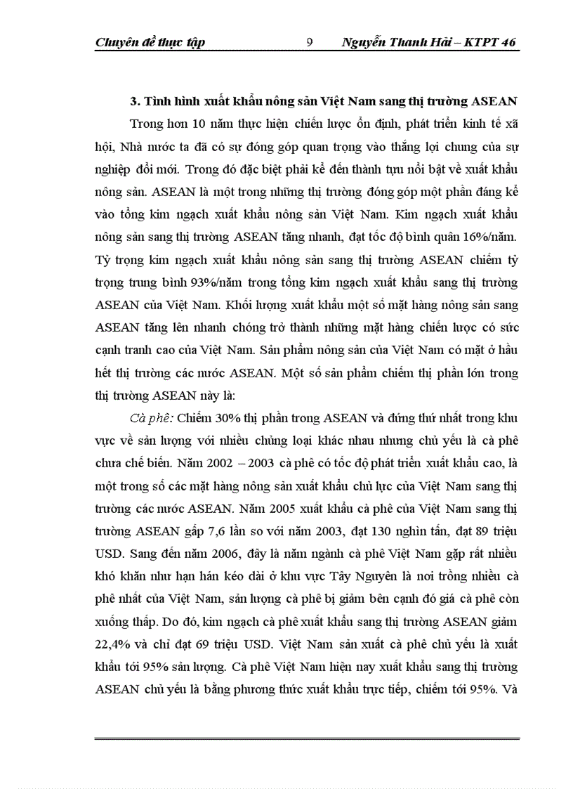 image for page Thực trạng và giải pháp đẩy mạnh XK nông sản của công ty TNHH NN một thành viên XNK và đầu tư Hà Nội – UNIMEX HANOI sang thị trường ASEAN