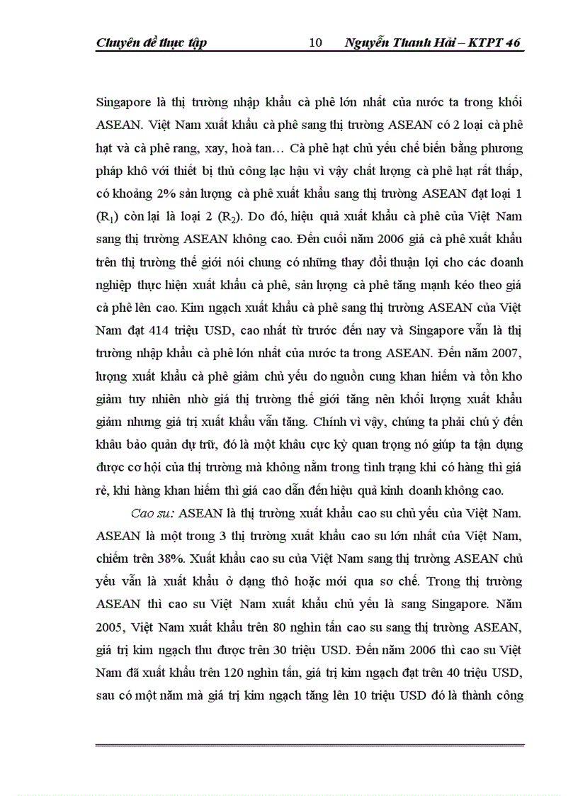 image for page Thực trạng và giải pháp đẩy mạnh XK nông sản của công ty TNHH NN một thành viên XNK và đầu tư Hà Nội – UNIMEX HANOI sang thị trường ASEAN