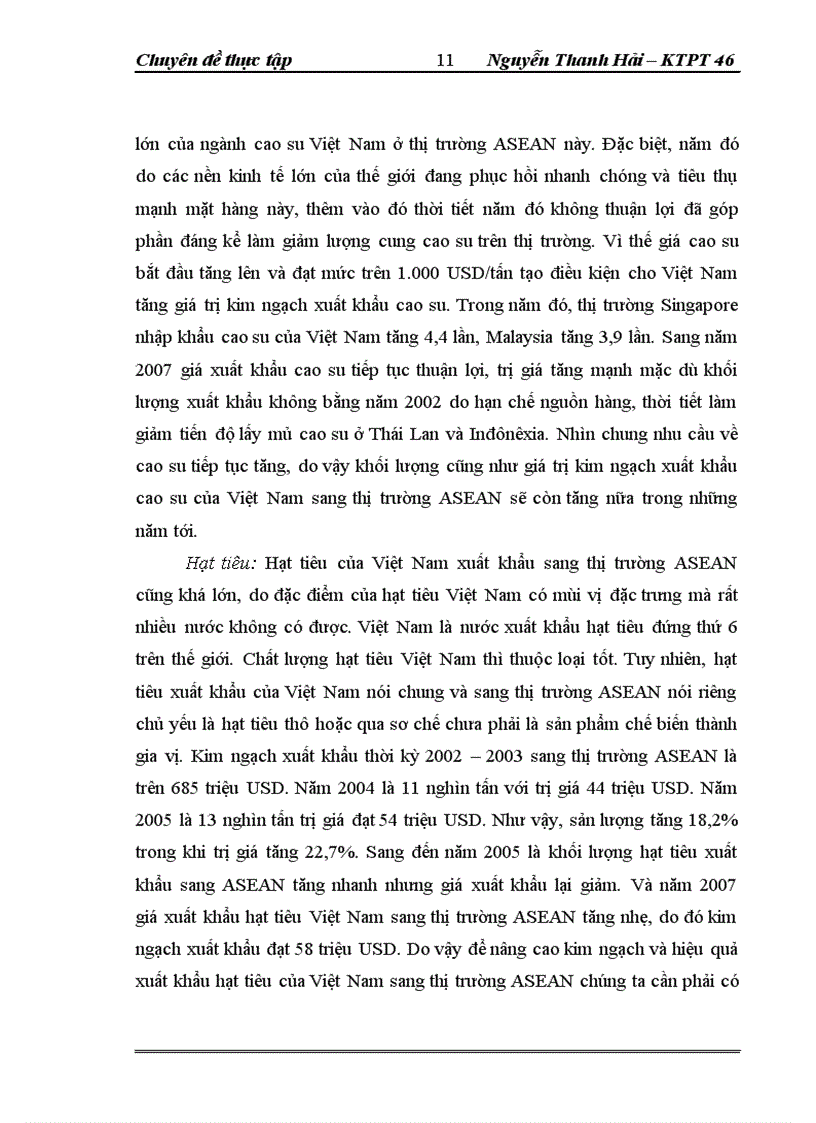 image for page Thực trạng và giải pháp đẩy mạnh XK nông sản của công ty TNHH NN một thành viên XNK và đầu tư Hà Nội – UNIMEX HANOI sang thị trường ASEAN