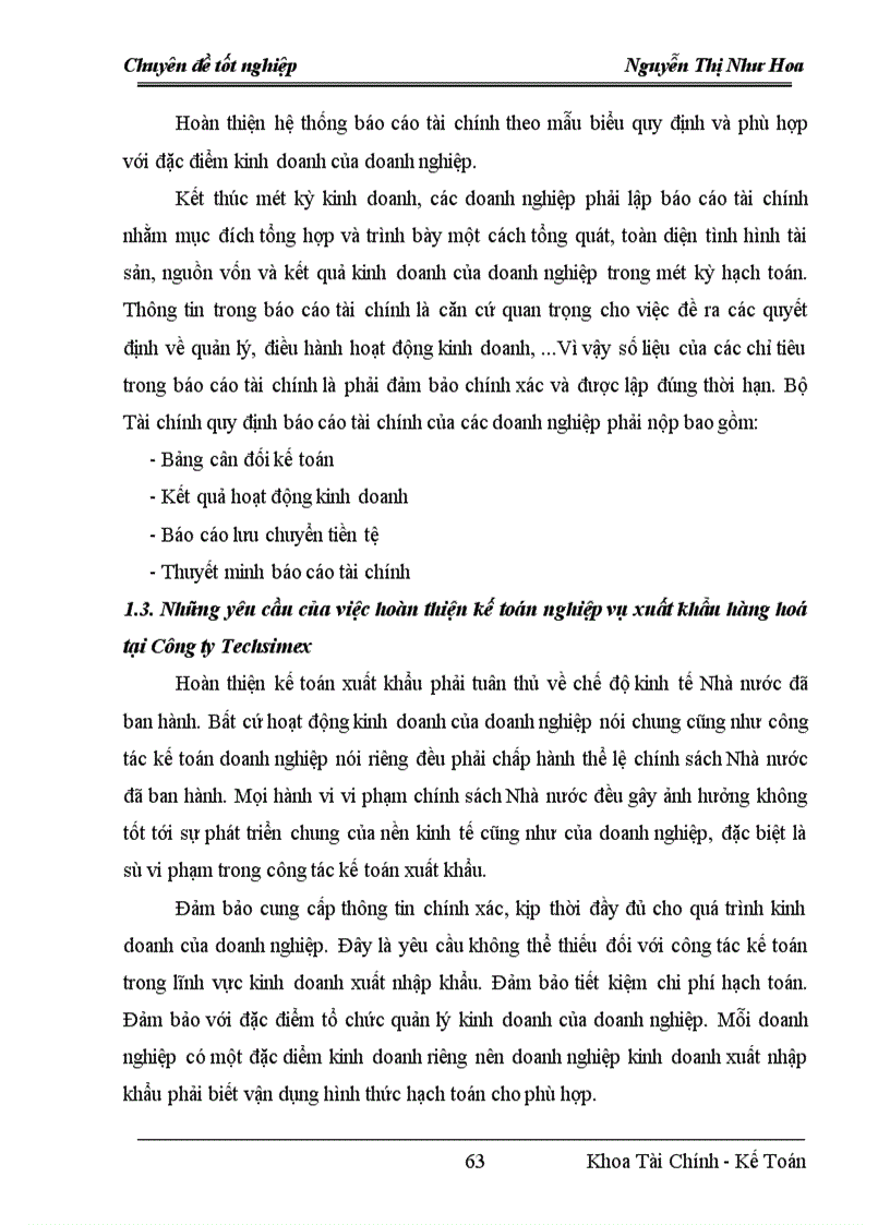 image for page Hoàn thiện kế toán nghiệp vụ xuất khẩu tại công ty TECHSIMEX