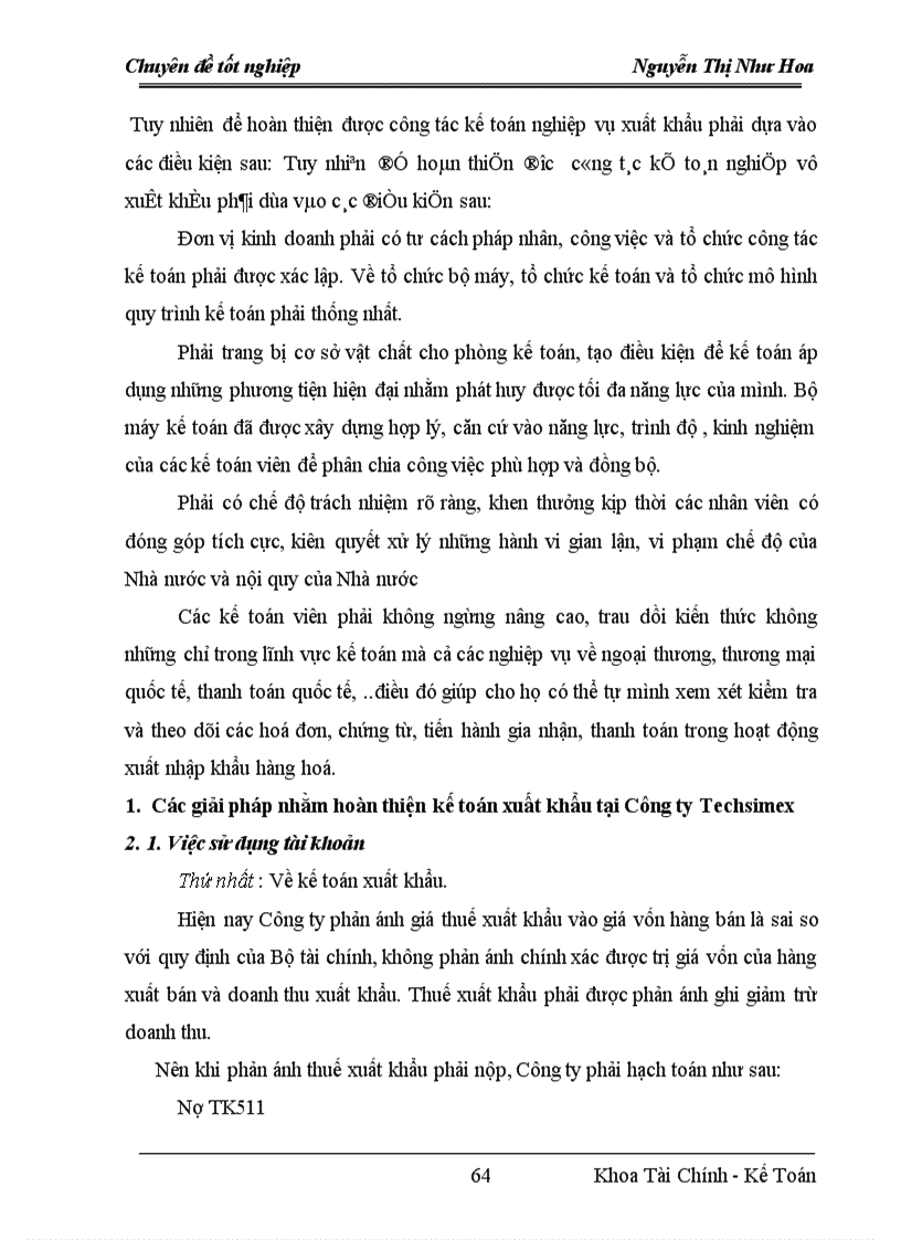 image for page Hoàn thiện kế toán nghiệp vụ xuất khẩu tại công ty TECHSIMEX
