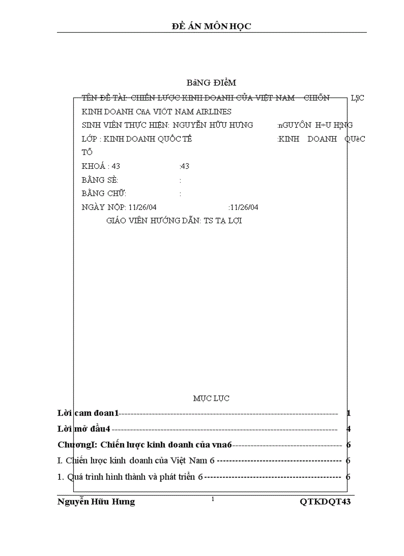 image for page Chiến lược kinh doanh của việt nam airlines sinh viên thực hiện