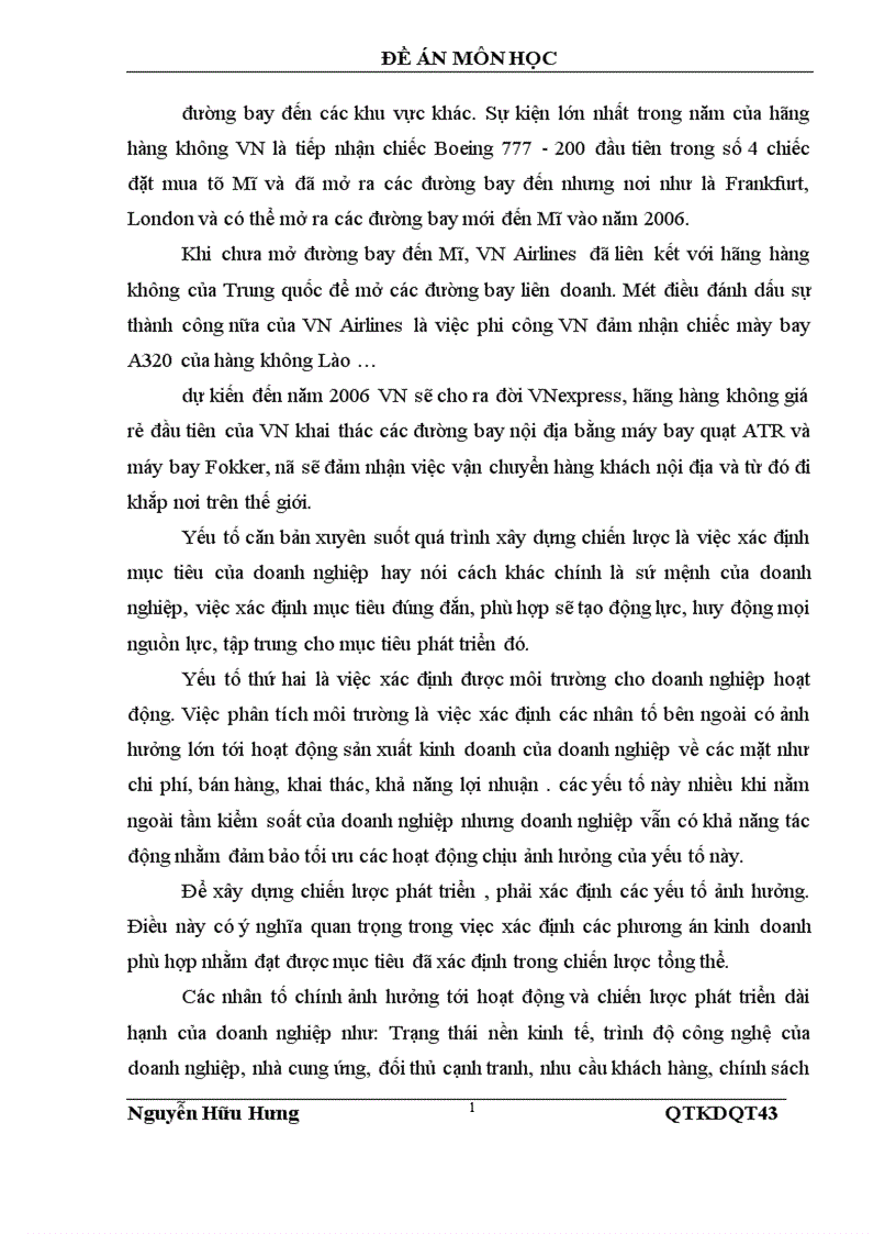 image for page Chiến lược kinh doanh của việt nam airlines sinh viên thực hiện