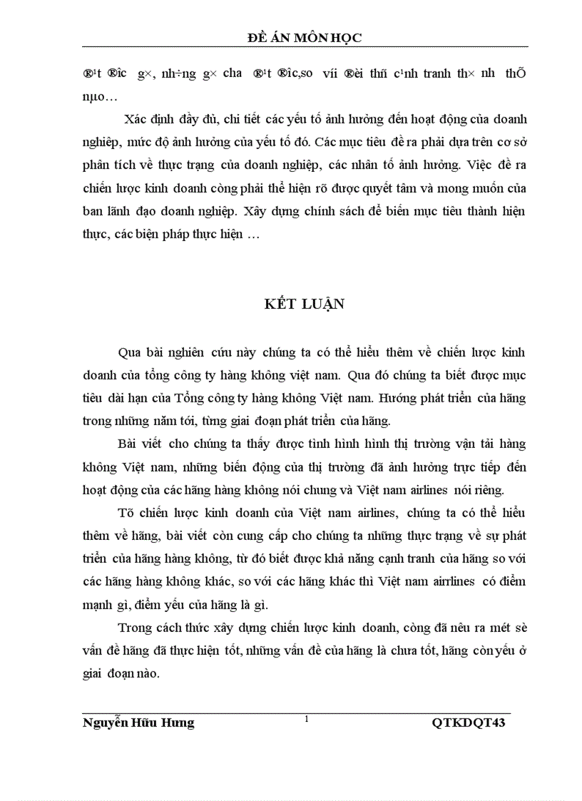 image for page Chiến lược kinh doanh của việt nam airlines sinh viên thực hiện
