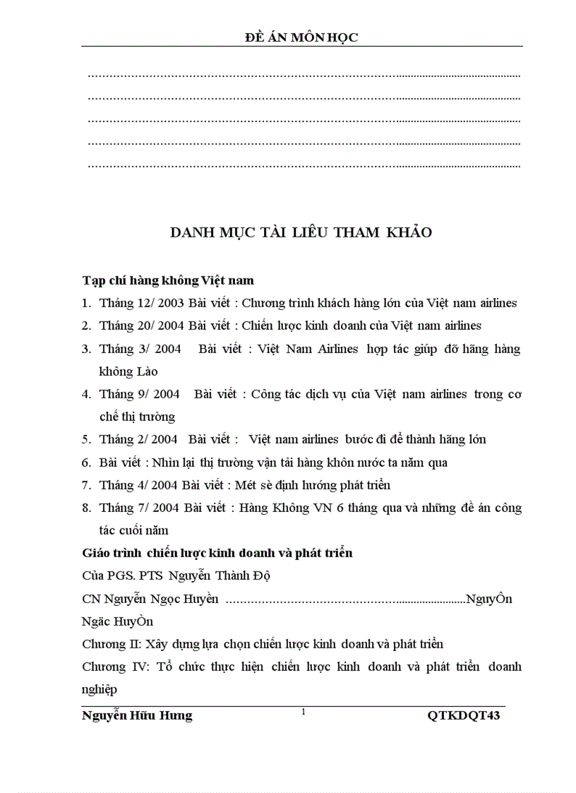 image for page Chiến lược kinh doanh của việt nam airlines sinh viên thực hiện