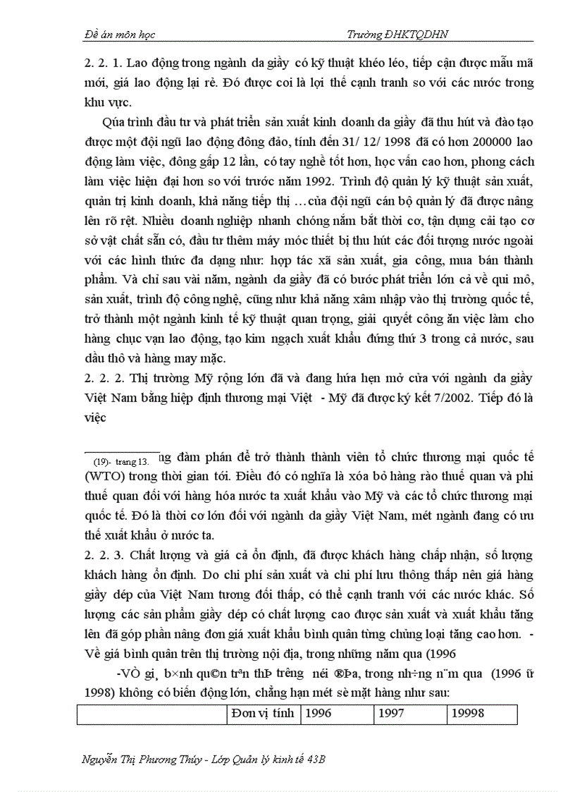 image for page Thực trạng sức cạnh tranh của ngành da giầy