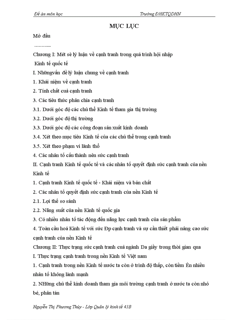 image for page Thực trạng sức cạnh tranh của ngành da giầy