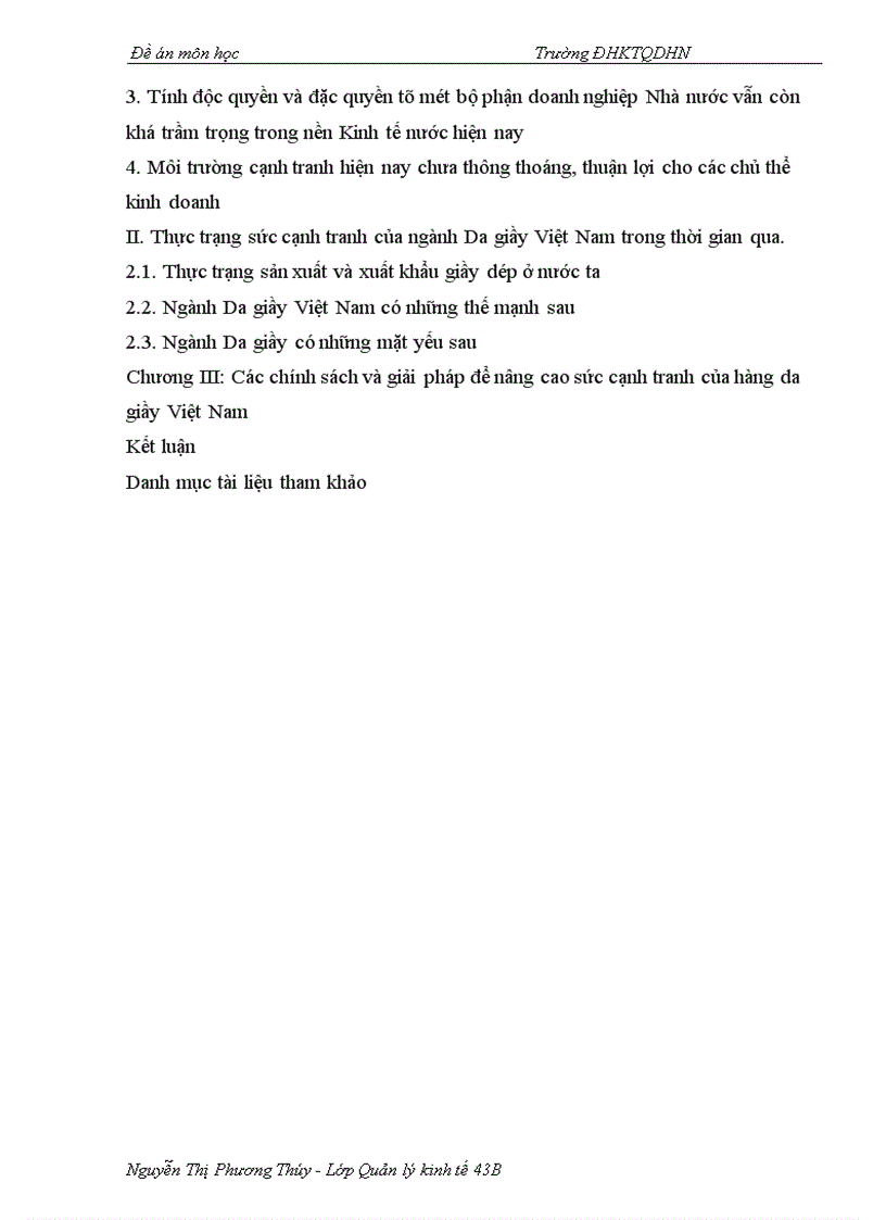 image for page Thực trạng sức cạnh tranh của ngành da giầy