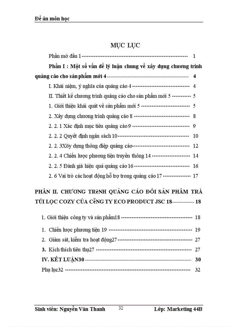 image for page Chương trình quảng cáo đối với sản phẩm trà túi lọc cozy của công ty ECO PRODUCT JSC