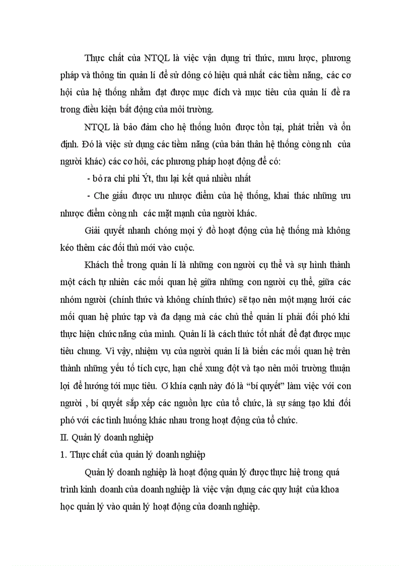 image for page Nghệ thuật quản lí (NTQL) là việc xem xét động tĩnh công việc quản lí để chế ngự nó
