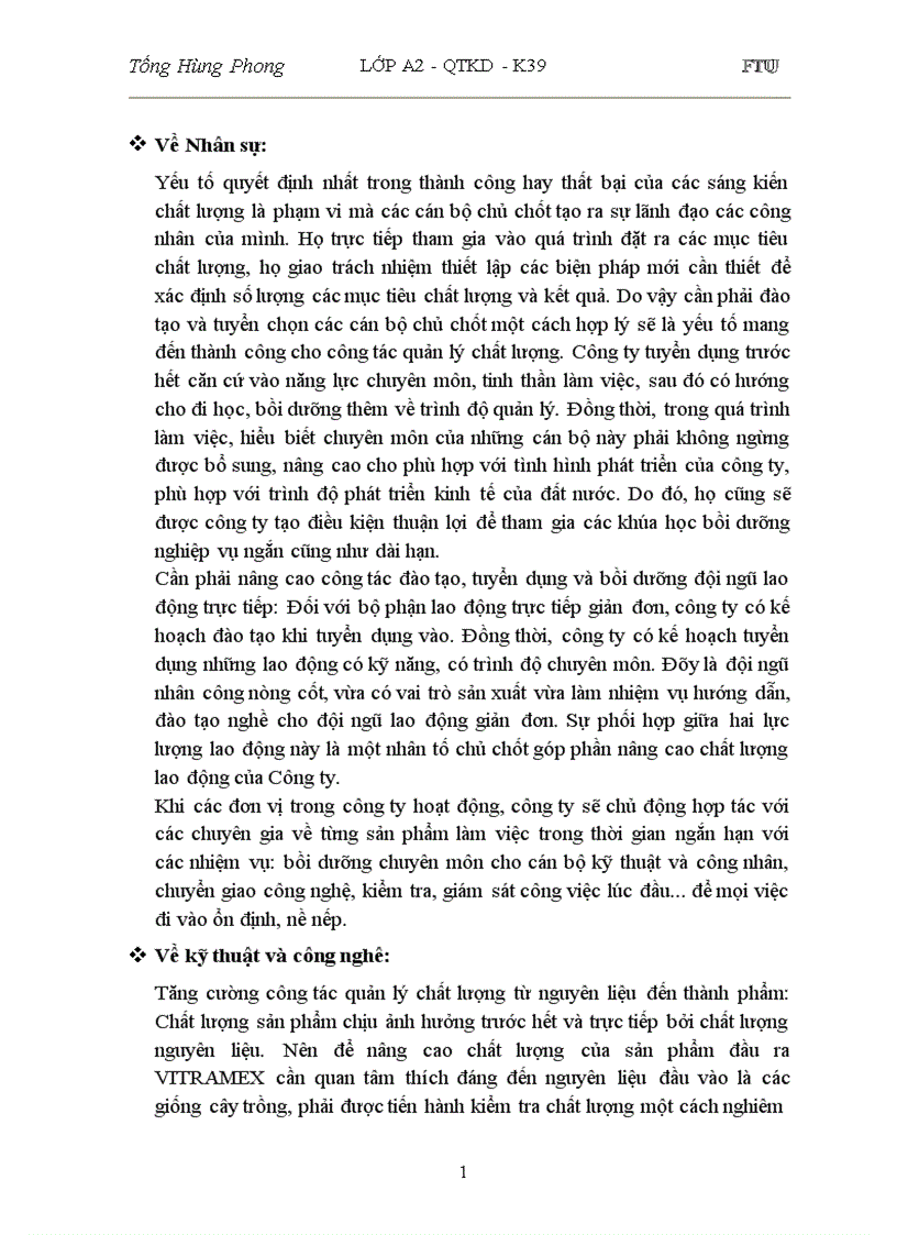 image for page Hoạt động quản lý chất lượng các sản phẩm dược liệu: Nghệ, Gừng tại công ty VITRAMEX