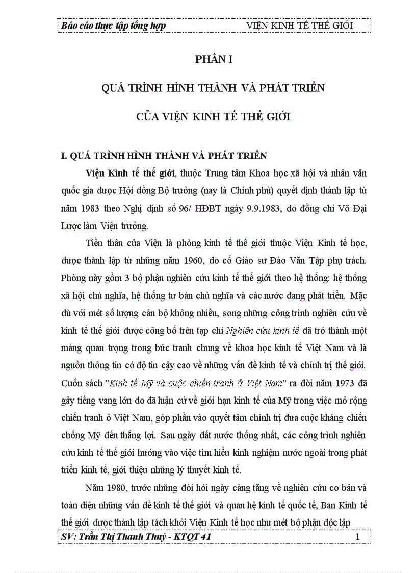 image for page Quá trình hình thành và phát triển của viện kinh tế thế giới