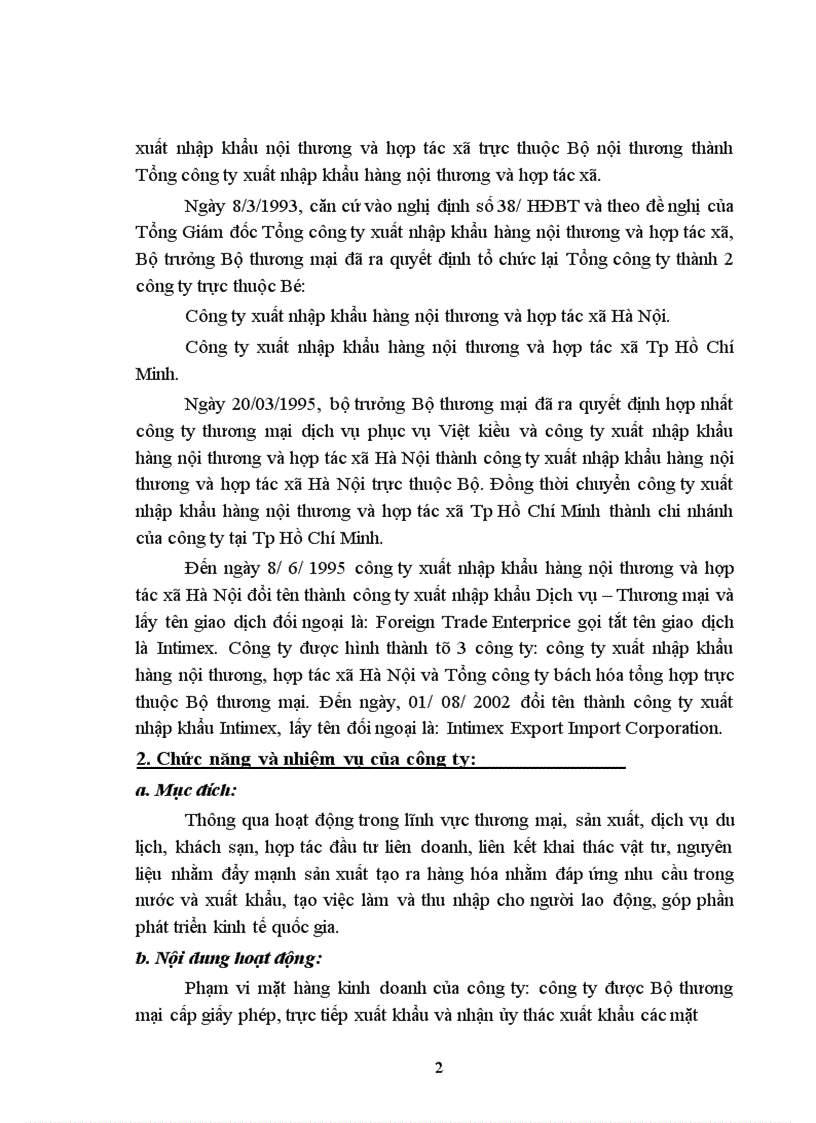 image for page Công ty xuất nhập khẩu Intimex là một doanh nghiệp nhà nước trực thuộc Bộ thương mại.