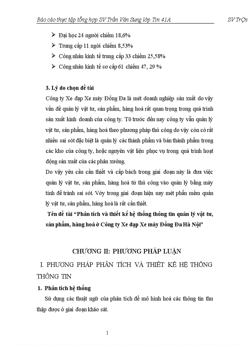 image for page Phân tích và thiết kế hệ thống thông tin quản lý vật tư, sản phẩm, hàng hoá ở Công ty Xe đạp Xe máy Đống Đa Hà Nội