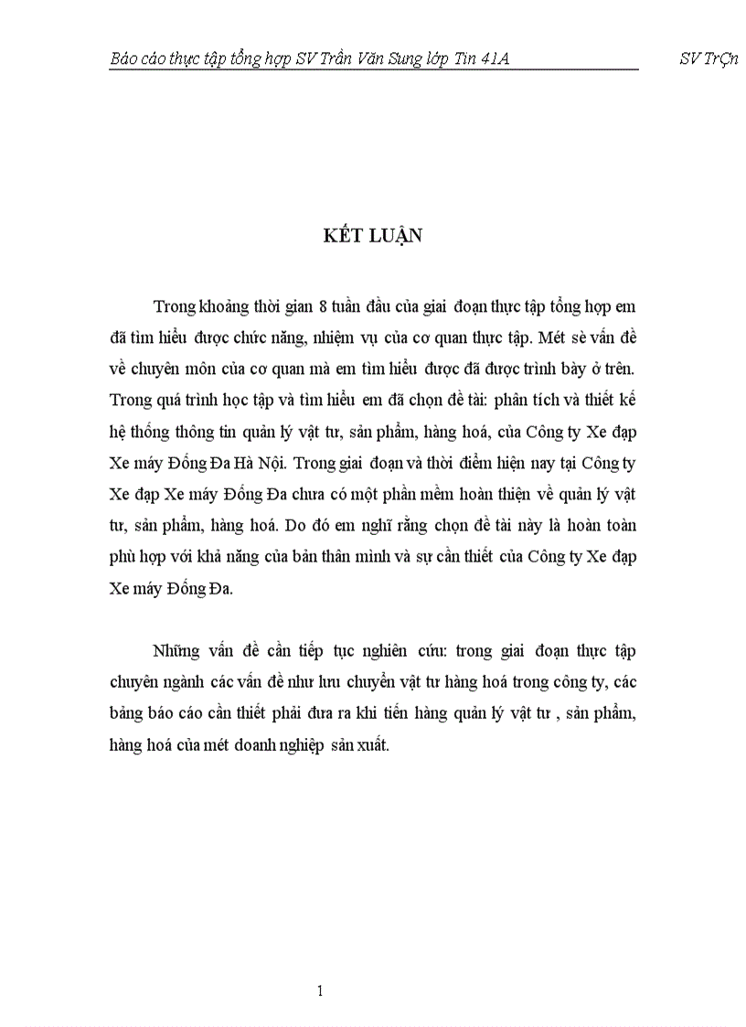 image for page Phân tích và thiết kế hệ thống thông tin quản lý vật tư, sản phẩm, hàng hoá ở Công ty Xe đạp Xe máy Đống Đa Hà Nội