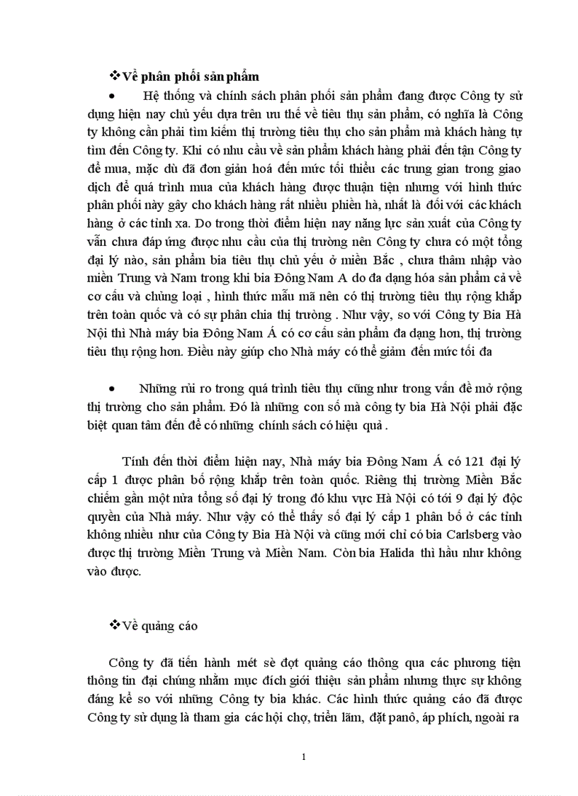 image for page Thực trạng hoạt động tiêu thụ sản phẩm của công ty bia Hà Nội