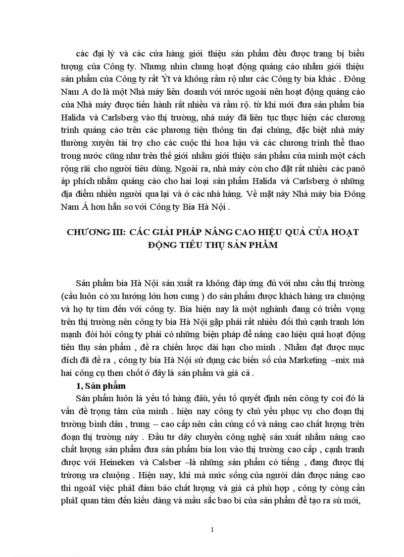 image for page Thực trạng hoạt động tiêu thụ sản phẩm của công ty bia Hà Nội