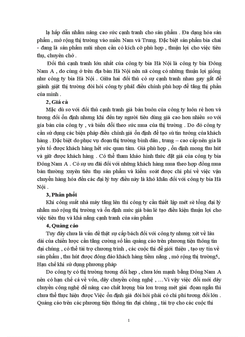 image for page Thực trạng hoạt động tiêu thụ sản phẩm của công ty bia Hà Nội