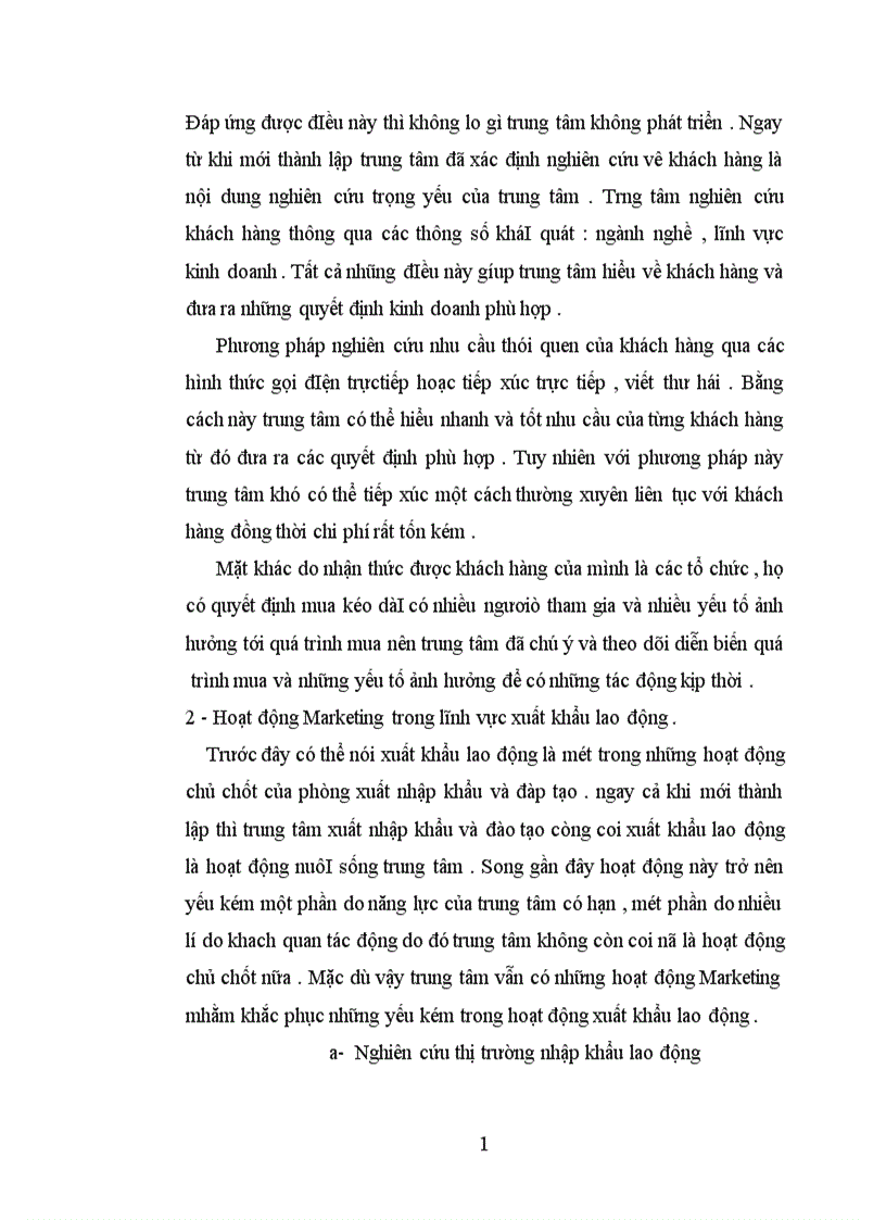 image for page Hoạt động Marketing của trung tâm xuất nhập khẩu n\và đào tạo