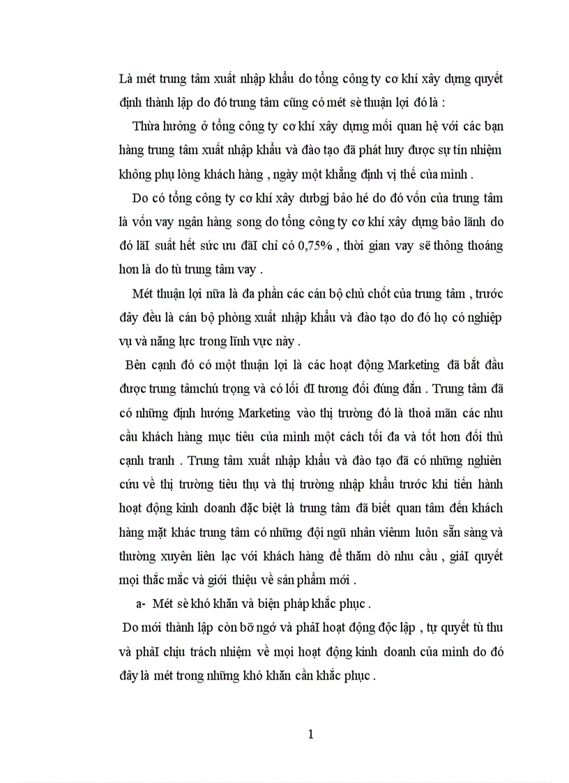 image for page Hoạt động Marketing của trung tâm xuất nhập khẩu n\và đào tạo