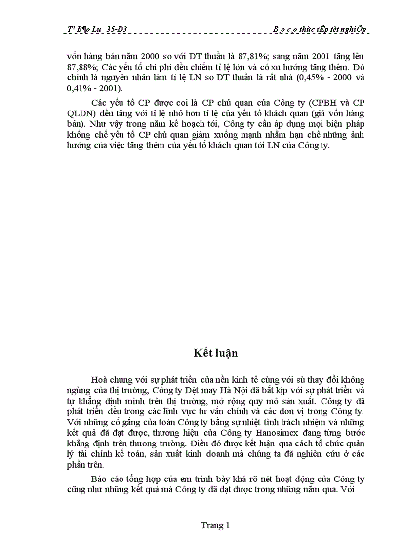 image for page Tài chính - Kế toán, hoạt động sản xuất kinh doanh và cách thức quản lý của Công ty Dệt may Hà Nội