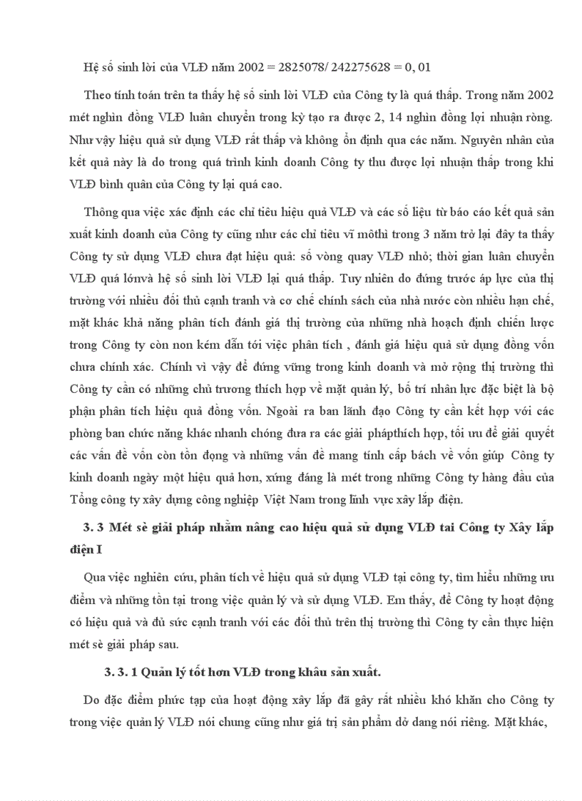 image for page Khảo sát chuyên sâu về hiệu quả sử dụng Vốn lưu động trong Công ty Xây lắp điện I
