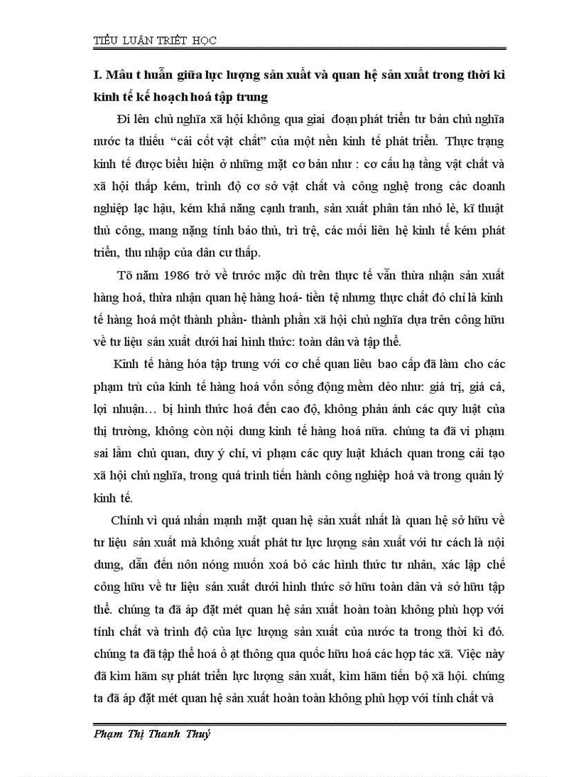 image for page Quan hệ biên chứng giữa lực lượng sản xuất với quan hệ sản xuất và vận dụng nó trong quá trình xây dựng nền kinh tế hàng hoá nhiều thành phần ở Việt Nam A