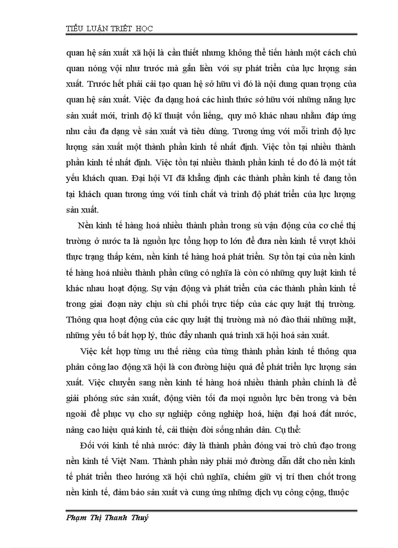 image for page Quan hệ biên chứng giữa lực lượng sản xuất với quan hệ sản xuất và vận dụng nó trong quá trình xây dựng nền kinh tế hàng hoá nhiều thành phần ở Việt Nam A