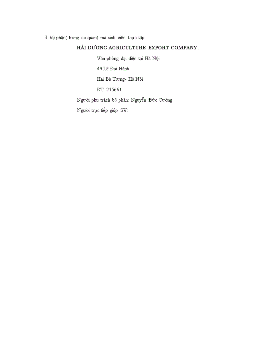 image for page Tình hình hoạt động của cơ quan nơi thực tập thời gian qua