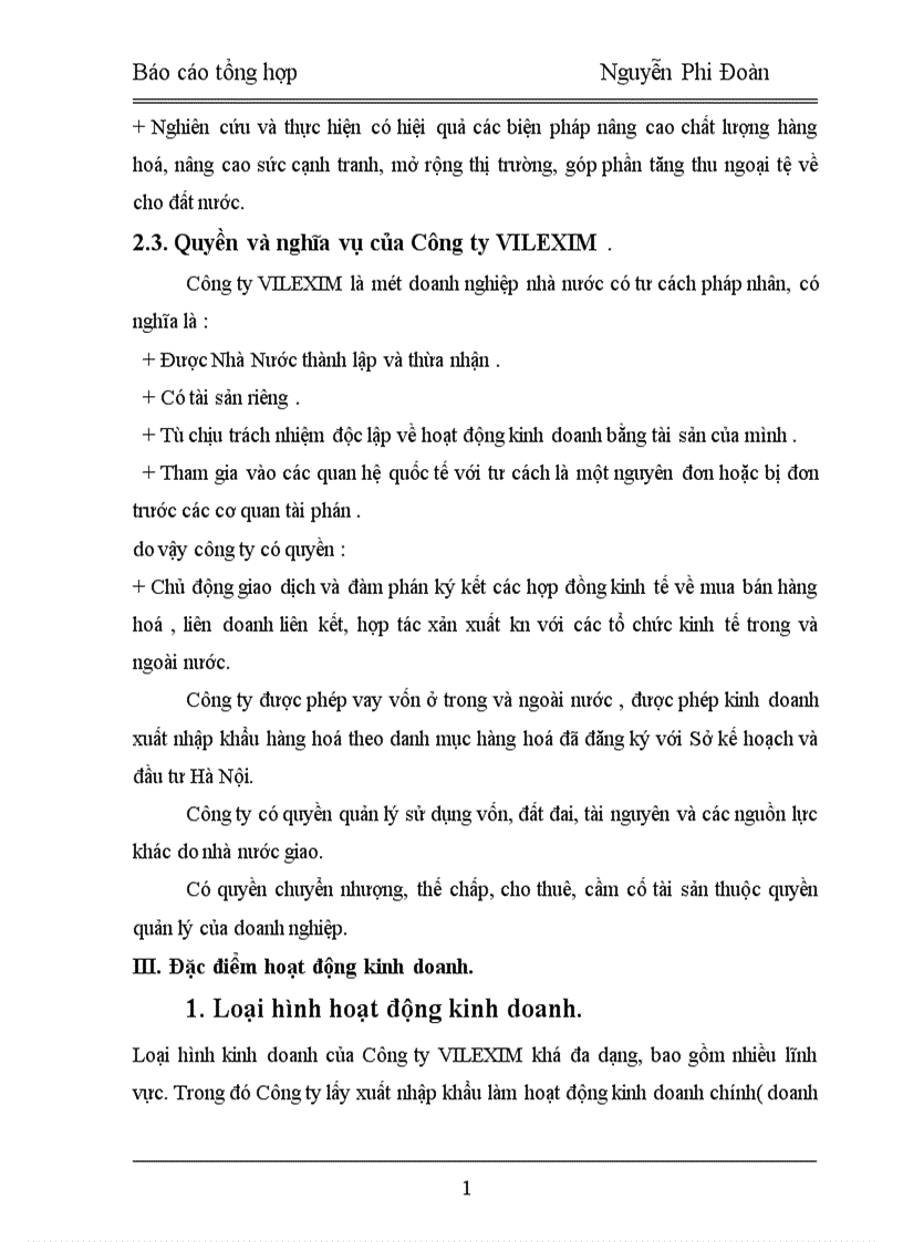 image for page Tình hình hoạt động sản xuất kinh doanh của doanh nghiệp Công ty VILEXIM