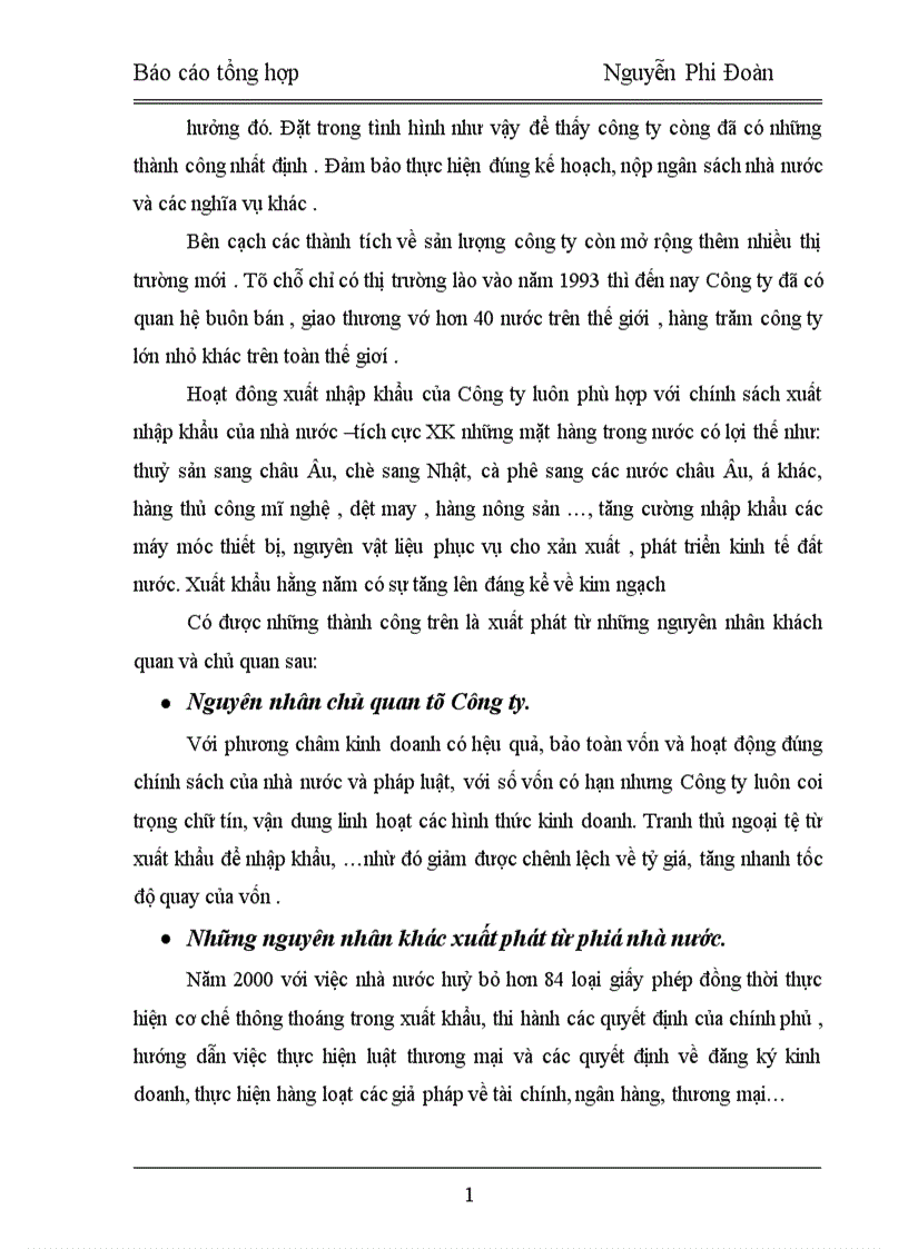 image for page Tình hình hoạt động sản xuất kinh doanh của doanh nghiệp Công ty VILEXIM