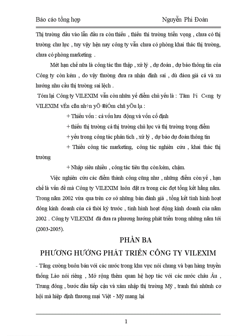 image for page Tình hình hoạt động sản xuất kinh doanh của doanh nghiệp Công ty VILEXIM