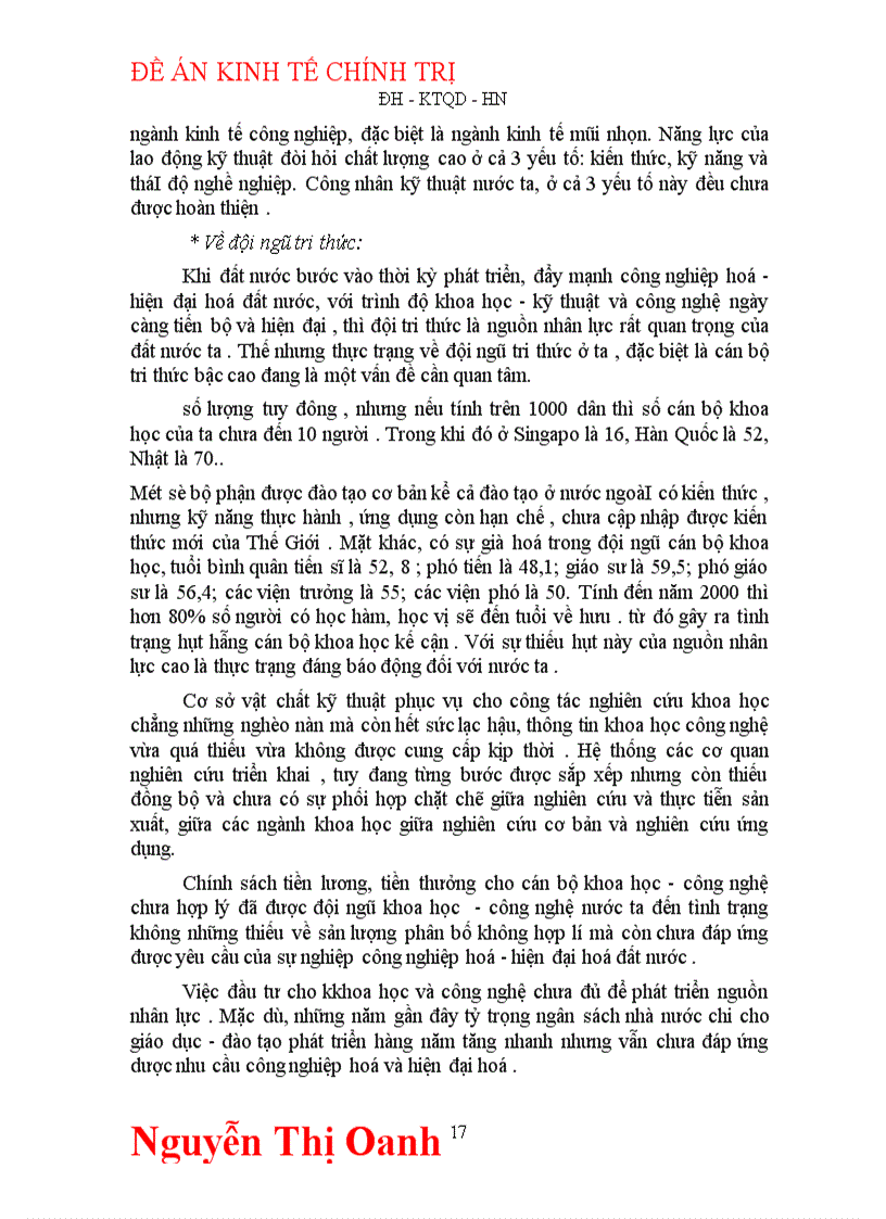 image for page Thực trạng đào tạo và sử dụng nguồn nhân lực ở nước ta trong quá trình công nghiệp hoá, hiện đại hoá